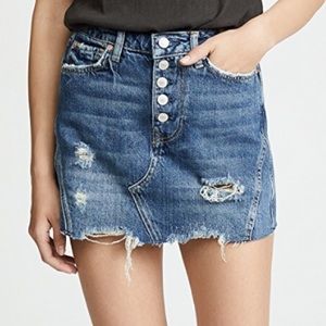 Free people denim mini skirt
